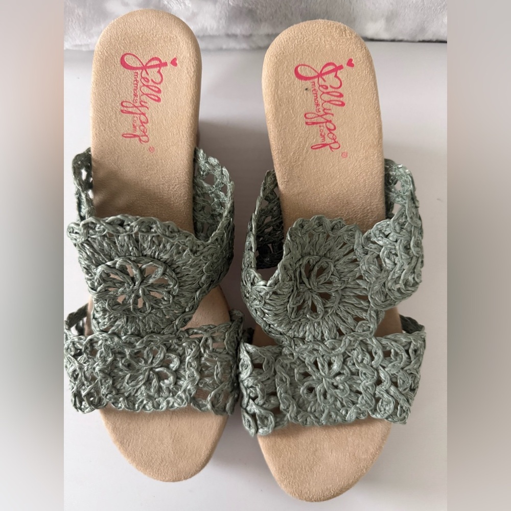Jellypop Women's Crochet wedge  - Sage